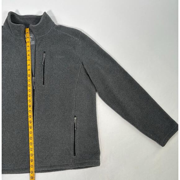 Vintage Gray Black LL Bean Classic Fleece Jacket Mens XL Tall Full Zip Outdoor - Picture 11 of 13